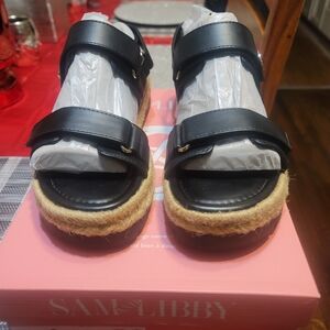 Sam & Libby Black Espadrille Sandals